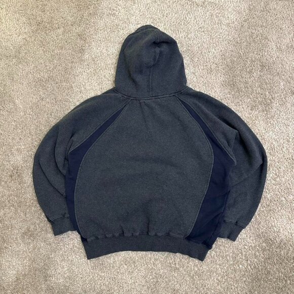 Men's Grey and Navy Hoodie - Picture 2 of 3